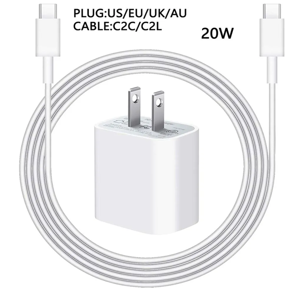 20W PD高速充電アダプター充電器コードApple Airpods iPhoneのCable Cable 14 13 12 Mini 11 Pro Max電話充電データライン5792751