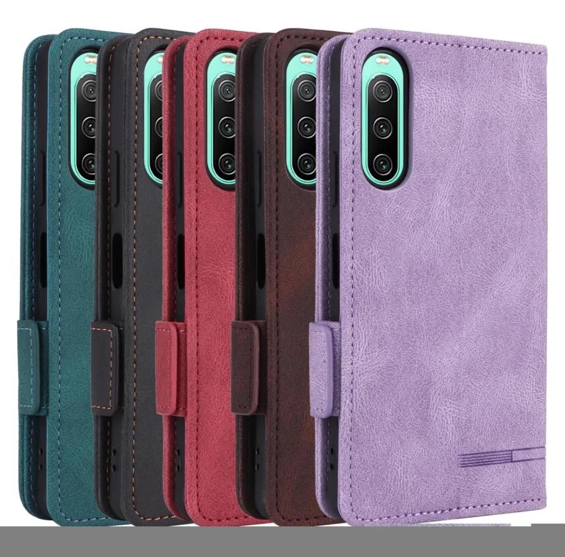 High Quality Cases For Sony Xperia 1 10 IV Case Magnetic Book Stand Card Protection Wallet Leather Xperia 5 10 III Lite Cover3097737