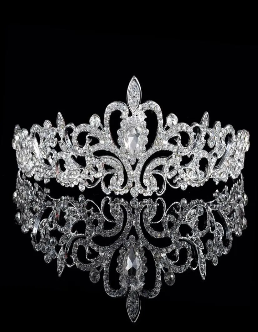 Glänzende Perlenkristalle Hochzeitskronen 2019 Brautkristallschleier Tiara Krone Stirnband Haarschmuck Party Hochzeit Tiara 4735307