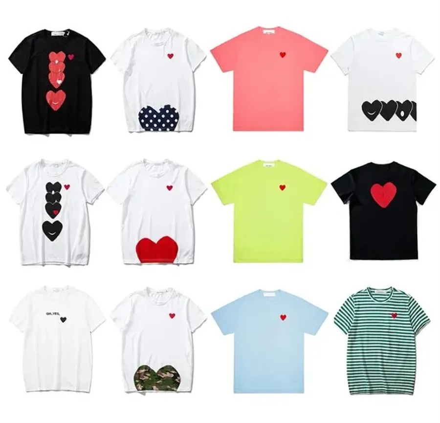 تلعب الأزياء Mens Thirts Designer Red Heart Shirt عرض قميص Tshirt Tshirt غير رسمي