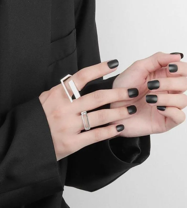 Cluster Ringe KOFSAC Occident Chic Geometrische Ring Für Frauen Silber Farbe Schmuck Mode Einfache Übertreibung Dame Finger Geschenke Täglich 3168851
