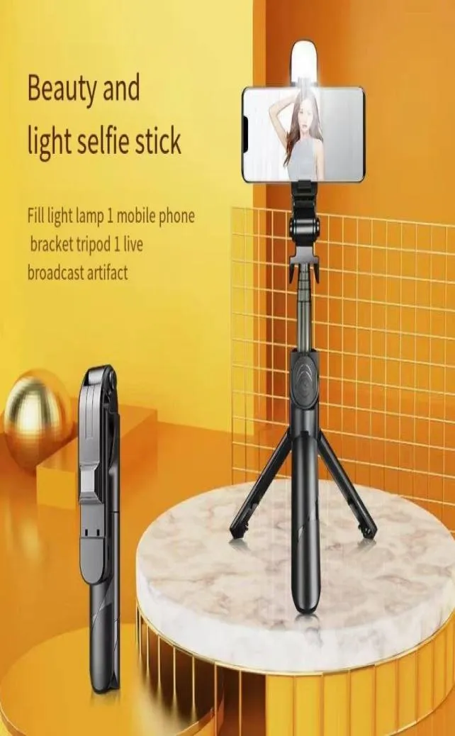 Stativsxt02 mobiltelefon bluetooth selfie stick stativ integrerad multifunktionell bärbar 70 cm live sändning magiska enhet6180040