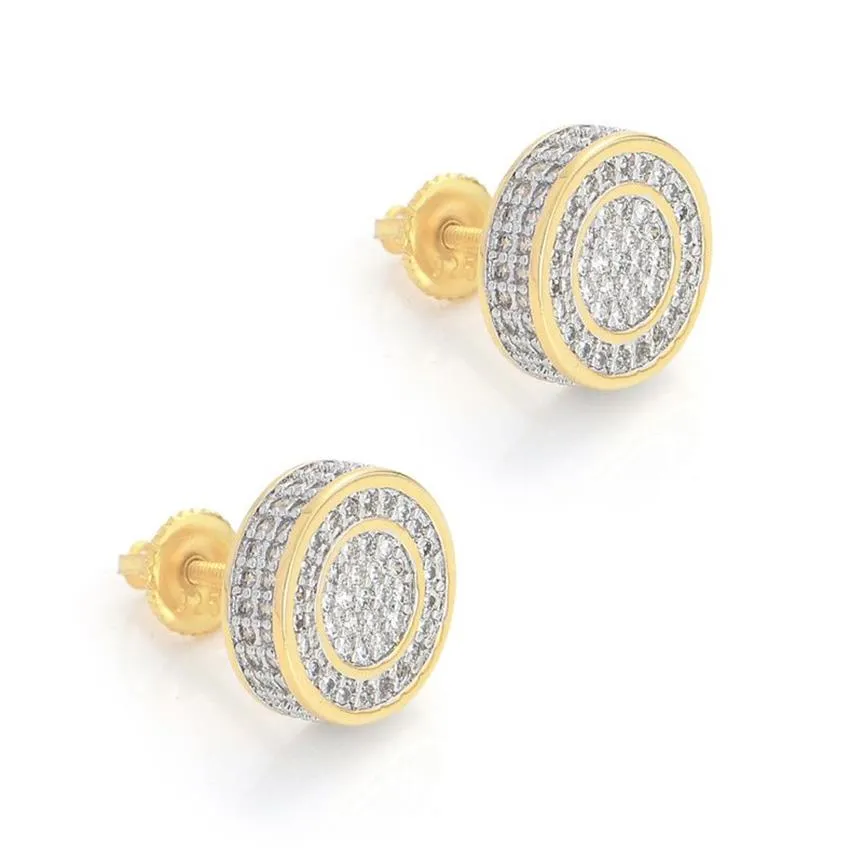 Unisex-Ohrringe für Herren und Damen, Gelb-Weiß-Gold vergoldet, funkelnde CZ-Ohrringe mit simuliertem Diamant, für Herren und Damen, schönes Geschenk271t