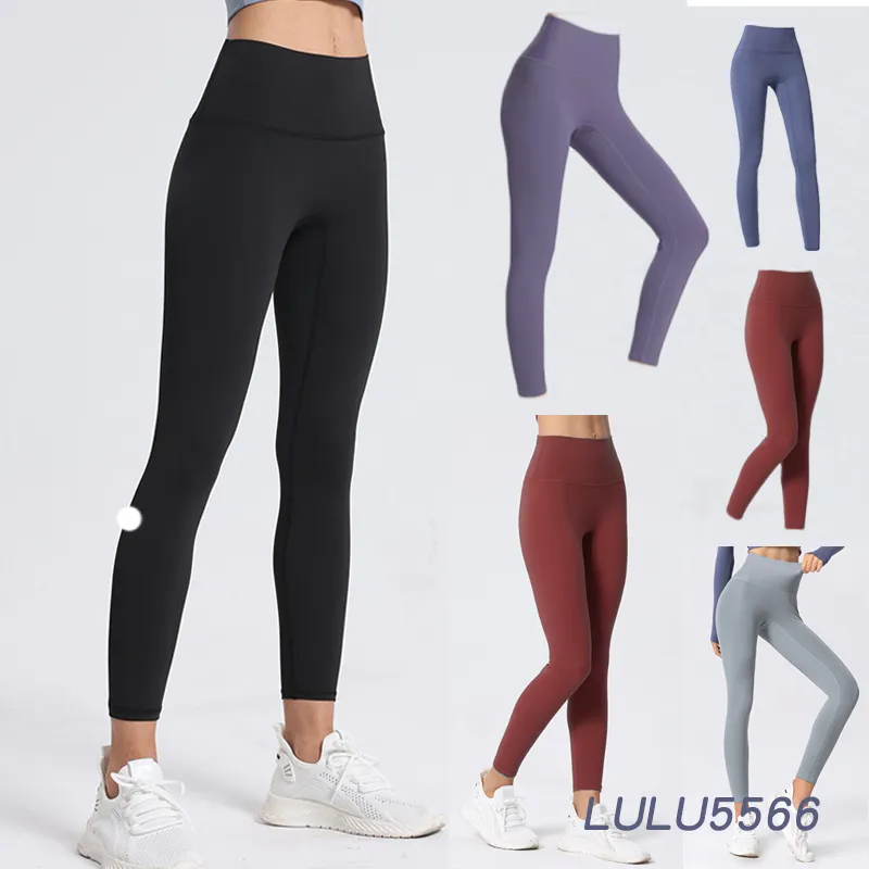 Pantalones activos LUU Tela de lycra Leggings de color sólido Pantalones de yoga para mujer Leggings deportivos de cintura alta Ropa de gimnasio Leggings elásticos Fitness Lady Pantalones deportivos al aire libre Leggings