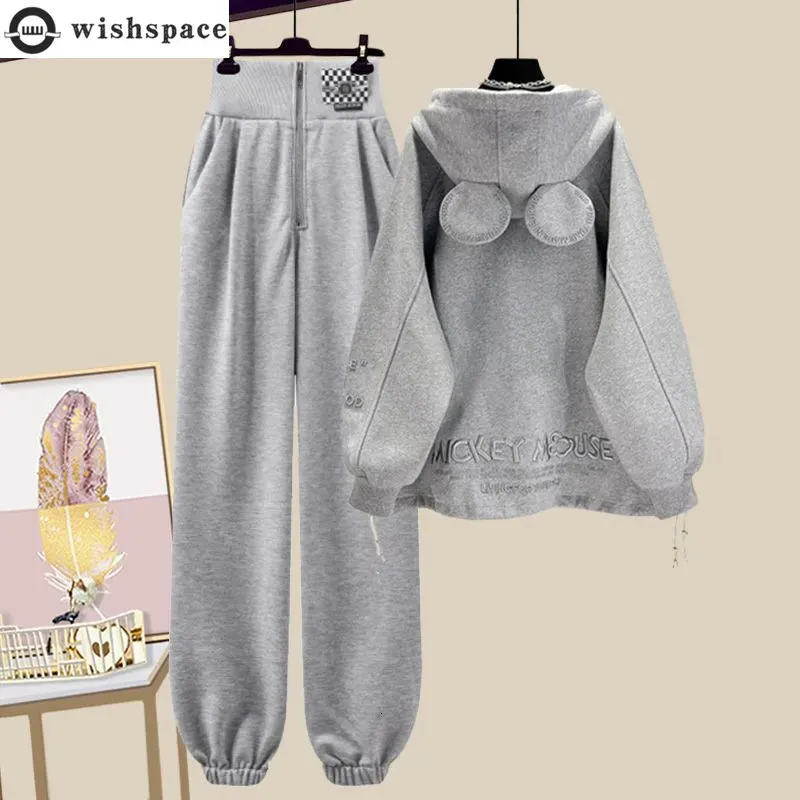 Spring and Autumn Women's Set Hooded Cardigan Top Casual Harun Pants Age Reducing Elegant Women's Two Piece Set 231228