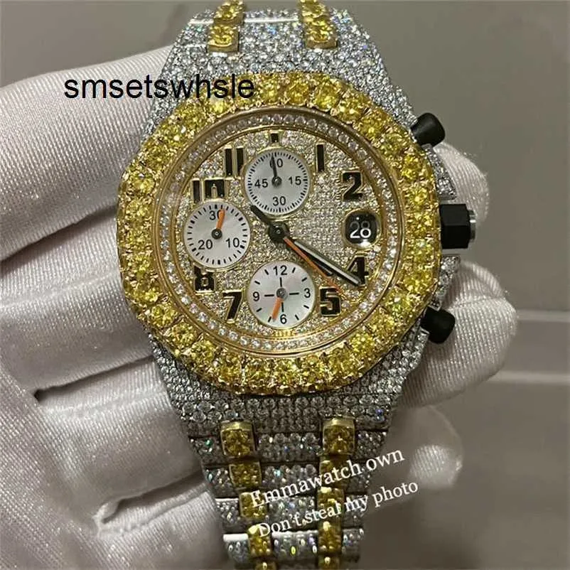 Montre mécanique automatique Top Tone 2023 Nouvelle version Pierres Moissanite Montre Argent TEST Mens VVS diamants Meilleure qualité Automatique Complet