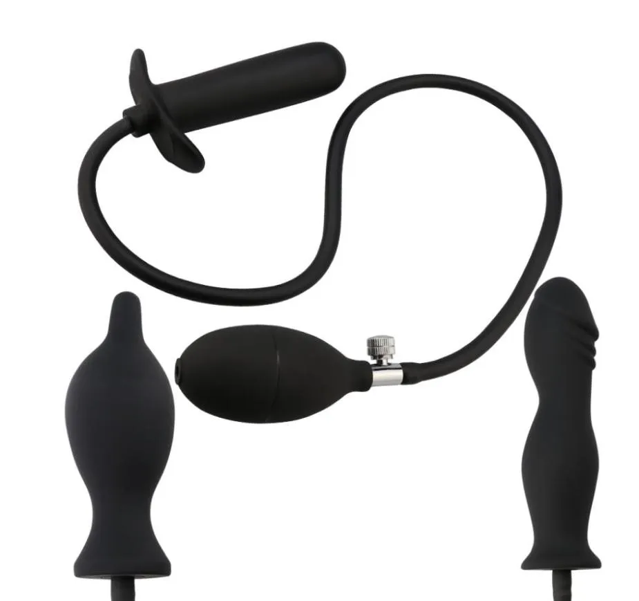 Plug Anal en Silicone surdimensionné gonfler les fesses dilatateur extensible rempli d'air grande pompe gode pour femmes hommes Gays 2107209107381