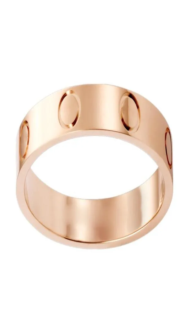 4 mm 5 mm tytanowy stal Srebrny Pierścień Miłości Mężczyźni i kobiety Rose Gold Biżuteria dla miłośników Pierścień Pierścienie Prezent6654154