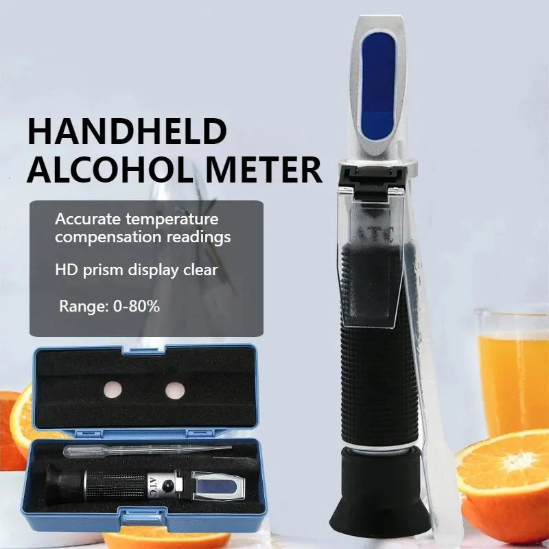 Handheld 0-80% Refractometers Alcohol Concentration Meter Oenometer Alcohol Ethanol Concentration Measuring Instrument Hand Tool 231229