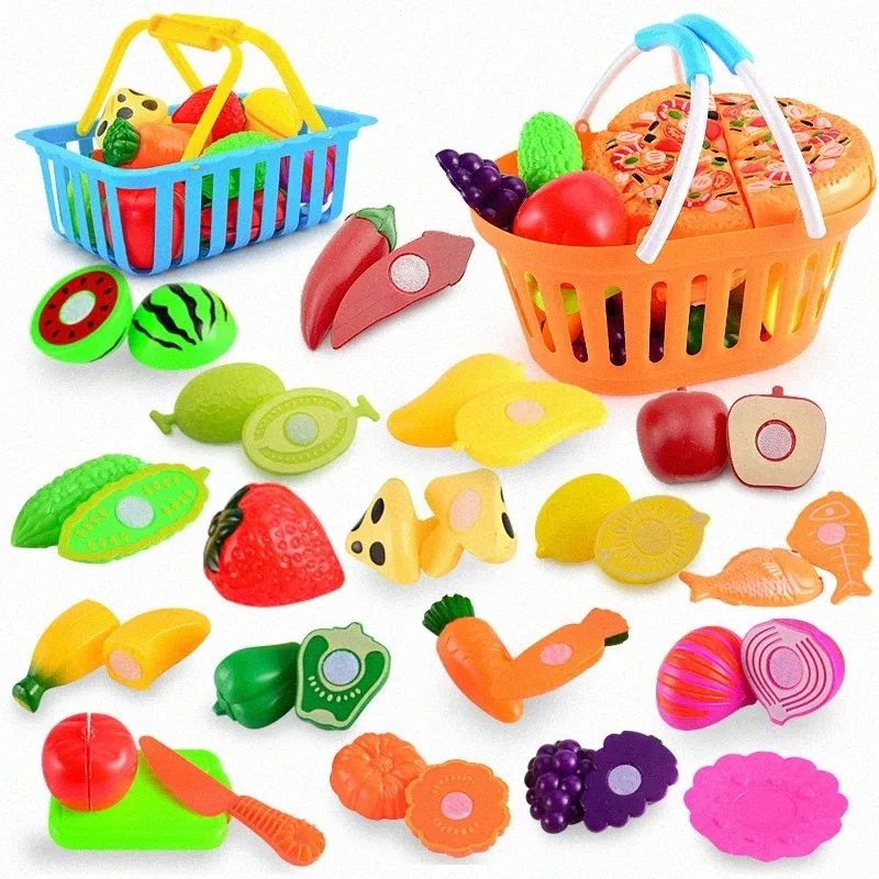 Family Toys Kids Simulation Kitchen Cooking Girl Cutting Fruits and Vegetables Cutting Music Set Wholesale billigare lämplig för Childr i3Br#