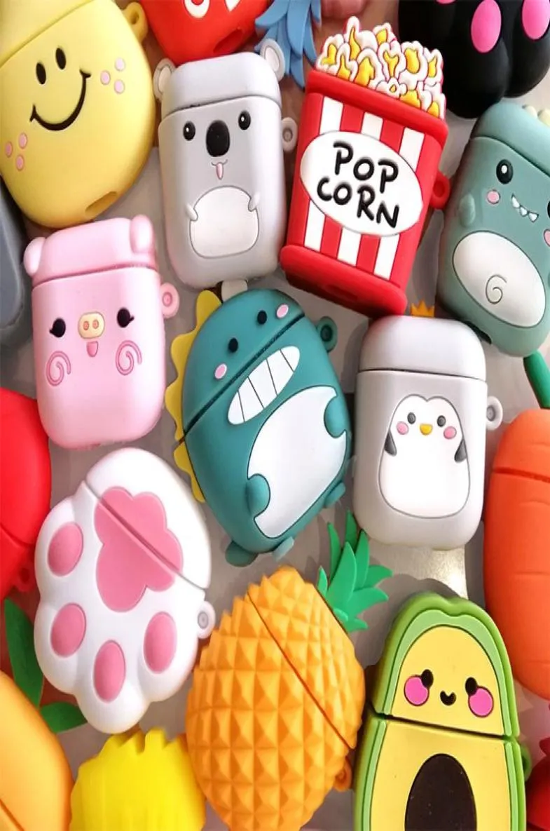 Accessori per cuffie 3D carino simpatico cartone animato frutta custodie per animali per airpods custodia airpod 2 3 pro scatola caricatore per auricolari proteggi2731965