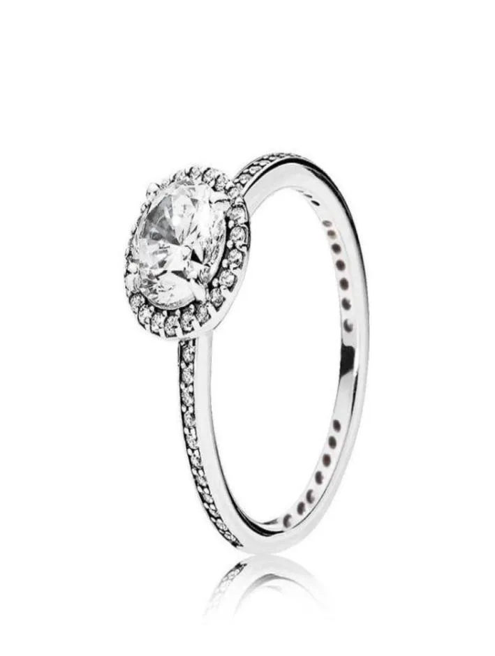 リアル925スターリングシルバーCZダイヤモンドリングオリジナルボックスセットフィットスタイルの結婚指輪エンゲージメントジュエリー女子90441862810709