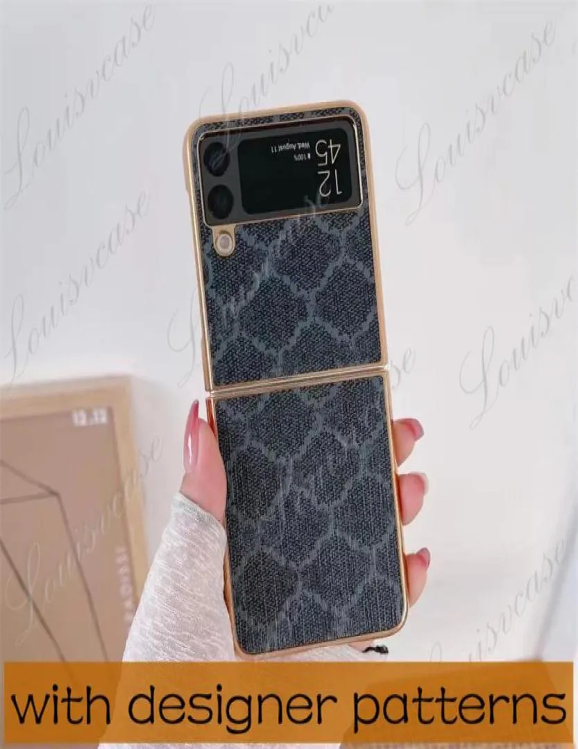 Case de téléphone de mode pour Samsung Galaxy Z Flip 3 4 5G Z Fold2 Z Flod3 4 pour Huawei P50 Pocket Luxury Pu Leather Shockproof Full Prot2728367