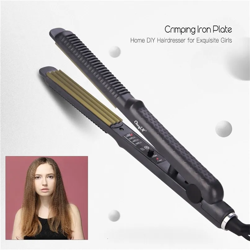 Mais Perm Splint Bigodino per capelli Piegatore Piastra per ferro da stiro Soffice piccola ondulazione Ferro arricciacapelli in ceramica Strumento per capelli Waver Style 231227