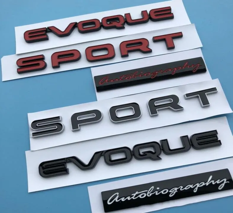 Logotipo da barra do emblema das letras do esporte evoque para land range rover sv autobiografia edição final barra emblema estilo do carro trunk8108210