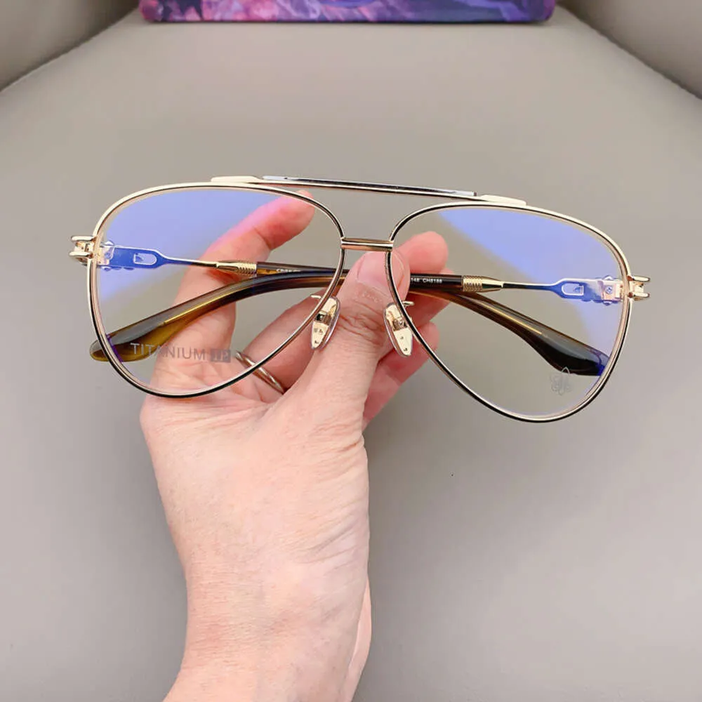 Designer Ch okulary krzyżowe Chromy Marka okulary przeciwsłoneczne Okuls Eye Duża krótkowzroczność twarz Pure Titanium Mirror Stopień Flat Heart Luksusowe ramy wysokiej jakości 2024 C2D9