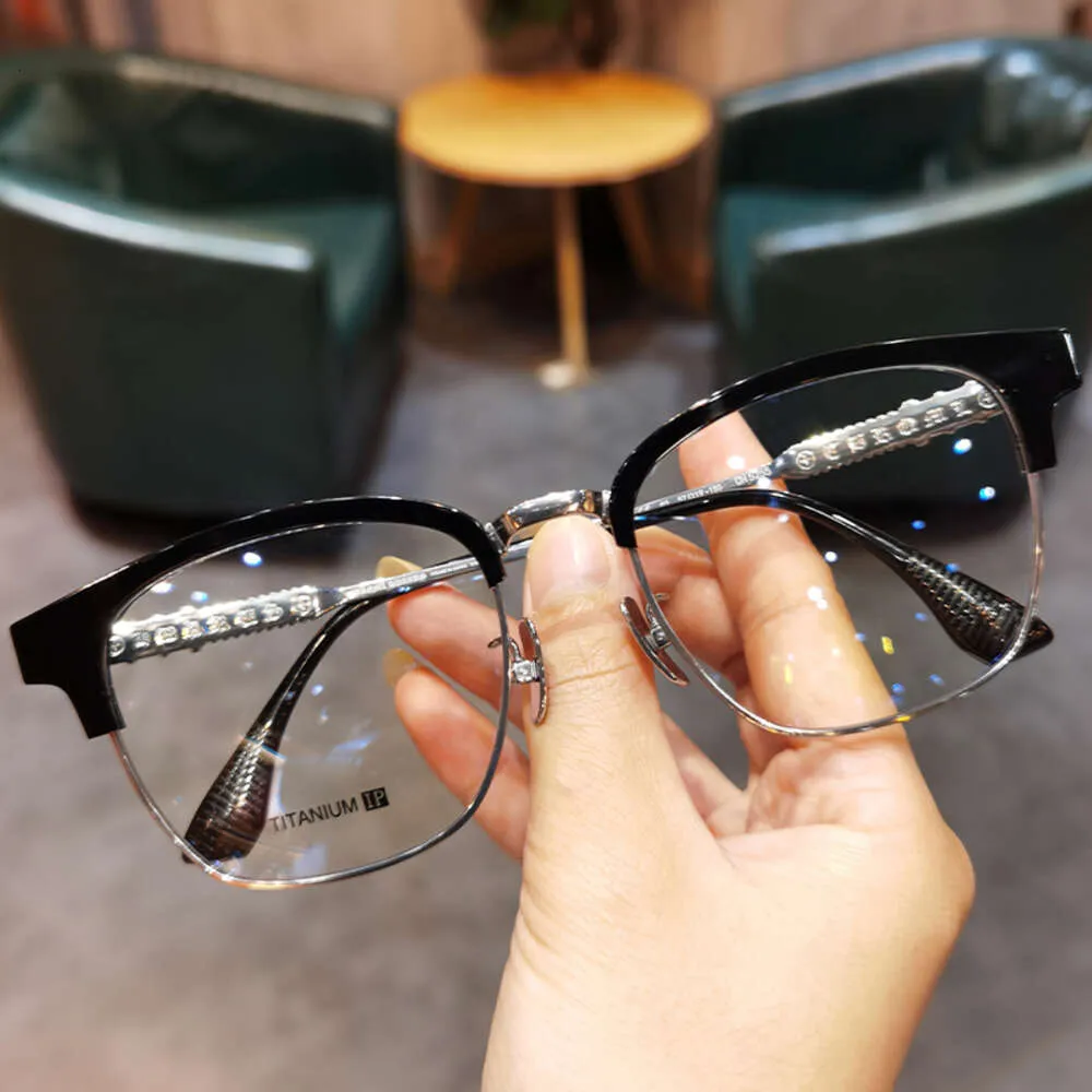 Designer Ch Cross Óculos Quadro Cromos Marca Óculos de Sol Novo Olho Versátil para Homens Mulheres Retro Óculos Titânio Ultra Miopia Coração Armações de Óculos de Alta Qualidade Uza7