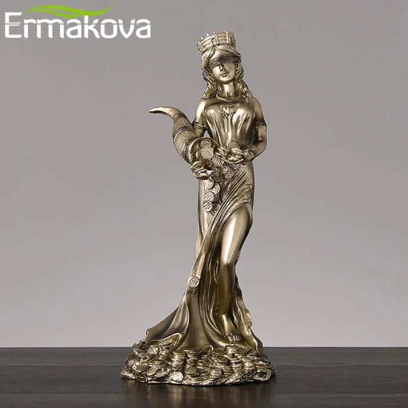 Ermakova Duża żywica zaślepiona grecką boginią boginię figurki figurka pułapek Lucky Fortune Rzeźba biuro Dar Home Decor 231228