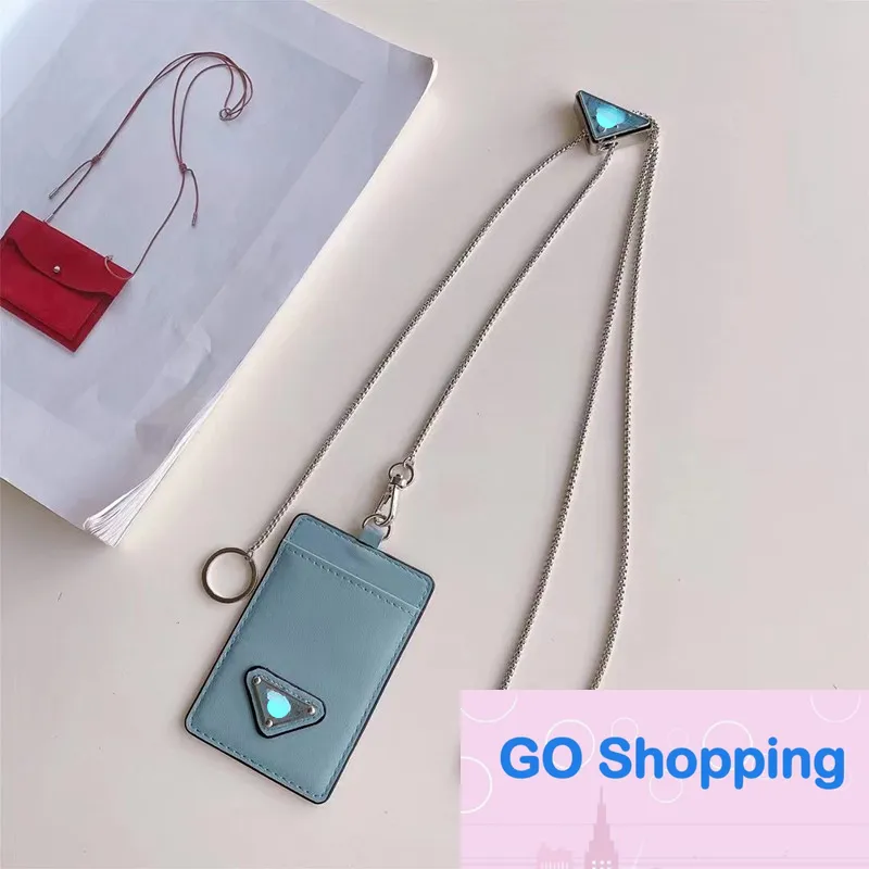 All-match Luxury Cards Clamp Work Permit Lanyard Hanging Neck Applicable Card Holder Unisex Leather Case