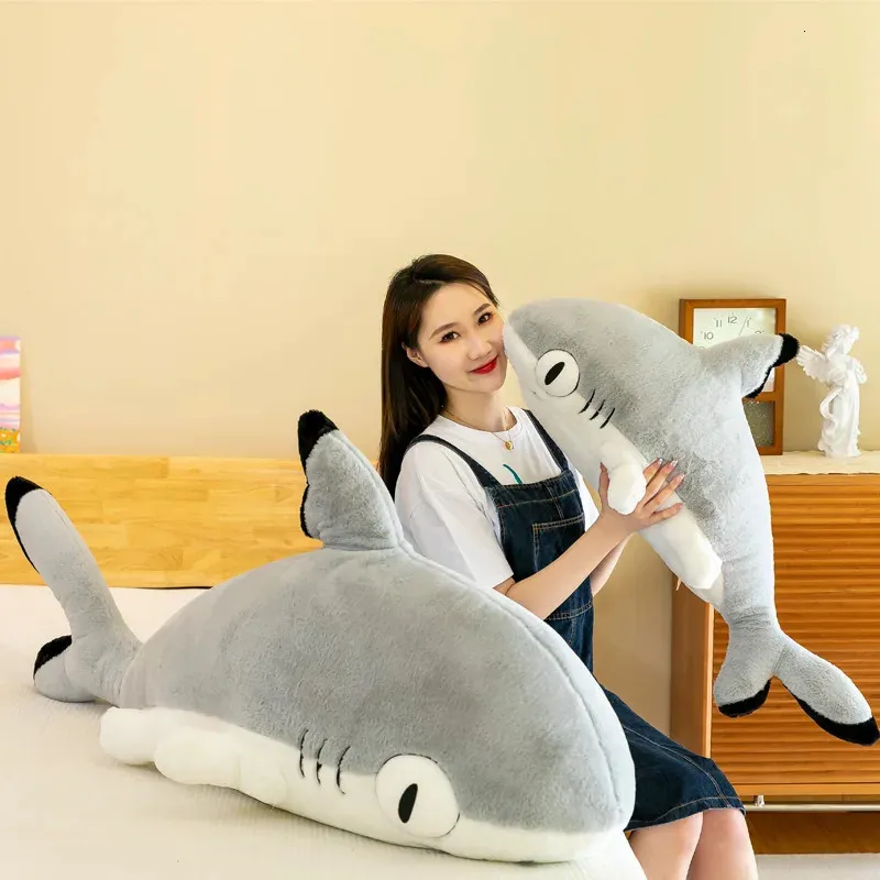 Kawaii Shark Cat Plush Toys Stuffed Cute Doll Lovely Animal Pillow Soft Cartoon Cushion Funny Kids Girl Christmas Gift 231228