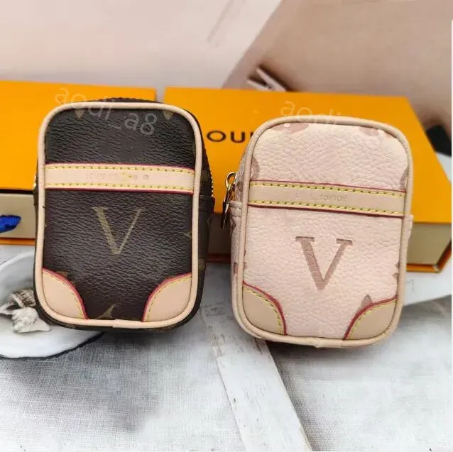 Modebrevdesigner nyckelringar mini plånböcker lädermynt