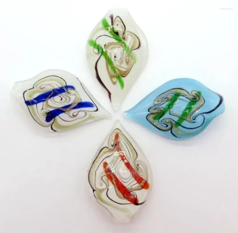 Pendant Necklaces Wholesale 4pcs Fashion Personality Handmade Murano Lampwork Glass LiuLi Fit Necklace Jewelry Gifts LL86