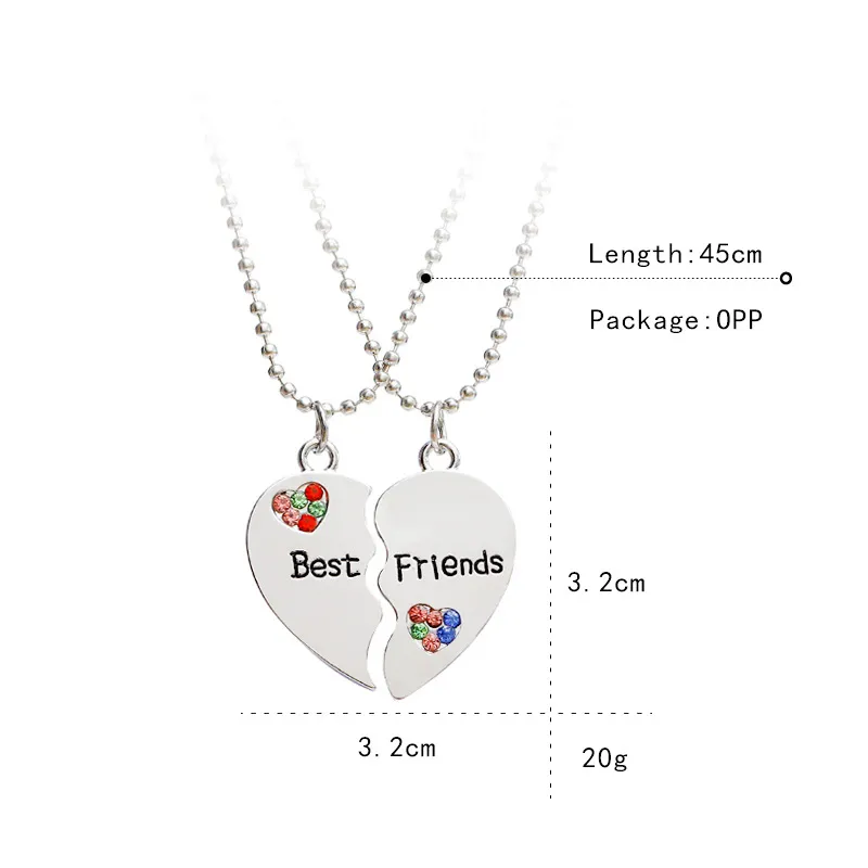 Collana Best Friend - Collana Bff Per 2 Ragazze, Collana Amicizia Cuore
