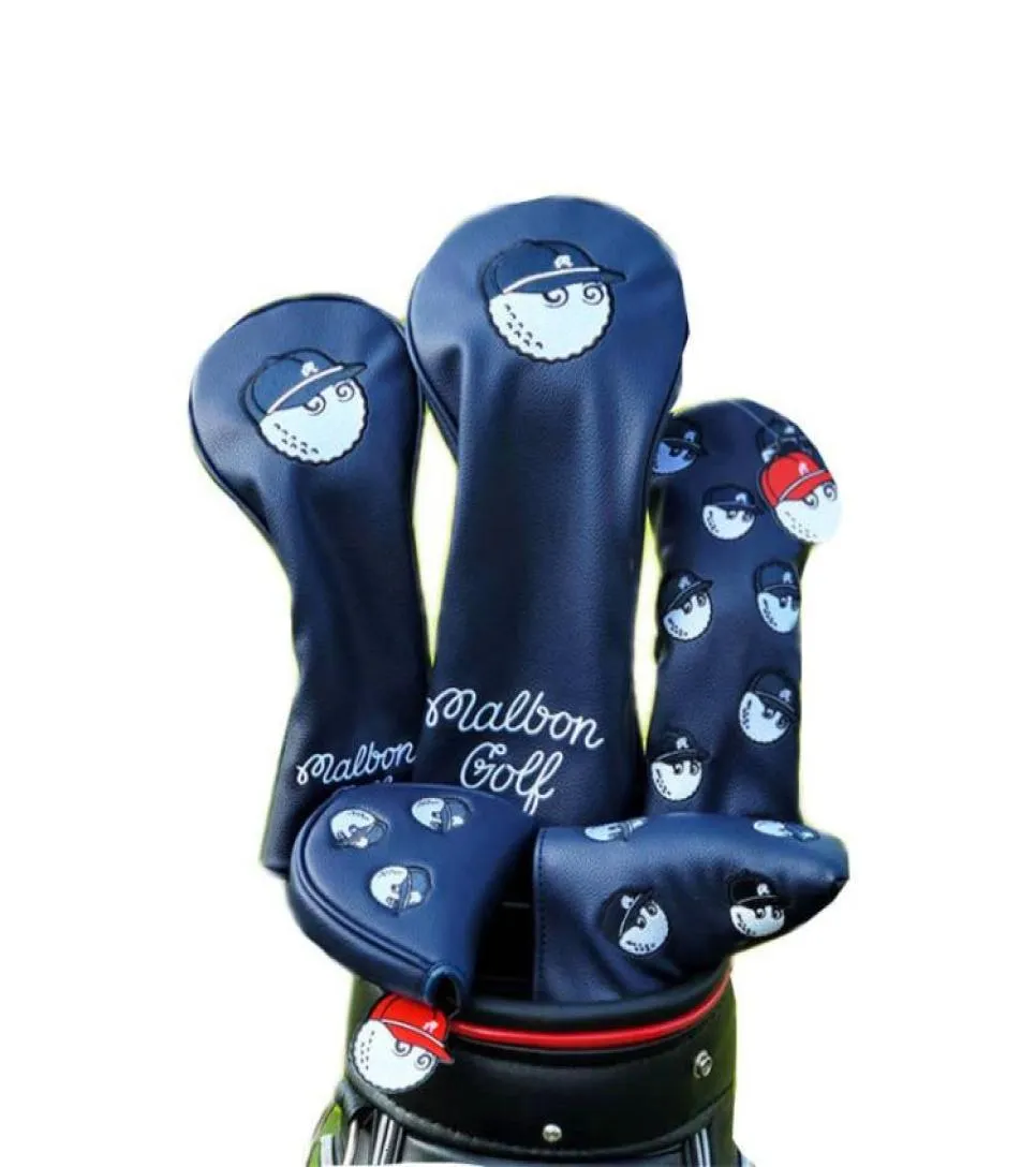 Outros produtos de golfe Club 1 3 5 Headcovers Driver Fairway Woods Capa PU Couro Head Covers Set Protetor Acessórios 2211049419470