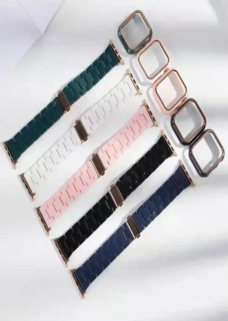 cinturini per orologi di design di lusso cinturini per orologio 42mm 38mm 40mm 44mm iwatch 2 3 4 5 cinturini cinturino in resina braccialetto con custodia Cinturino moda2511607