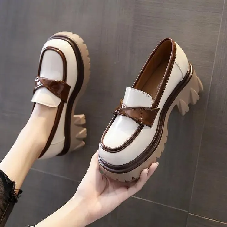 신발 2022 NEW Mary Jane Shoes 여자 일본 레트로 소프트 졸리 소녀 두껍게 하이 휠 신발 여성 플랫폼 신발 로퍼