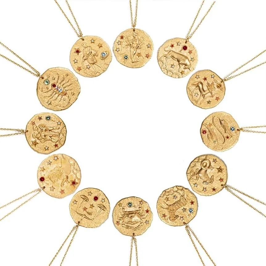 Vercret Zodiac Naszyjnik 925 Sterling Srebrna konstelacja złoty wisiorek dla kobiet Prezent biżuterii CX200609327L