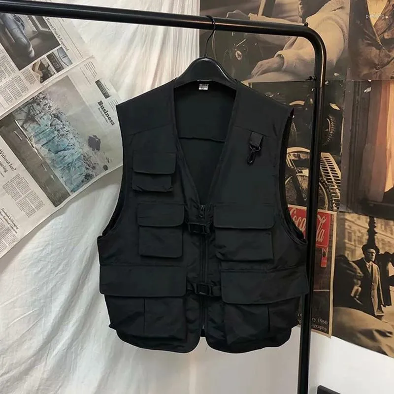2024 giubbotti estivi maschili giacca senza maniche a piu tasca per uomini gilet di carico a colori solidi