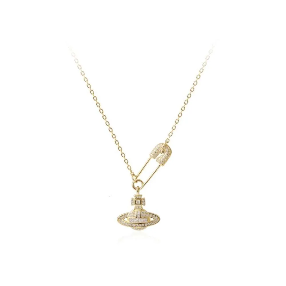 Viviennely Westwoodly стерлинговое серебро S925 булавка Сатурн ожерелье женская цепочка из змеиной кости кулон-крест-цепочка