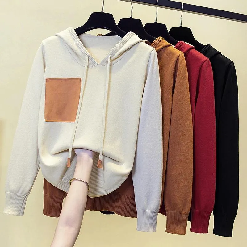 Женские свитера, свитер с капюшоном для женщин, осень и зима 2023, свободная милая верхняя одежда в корейском стиле, куртка, трикотаж с цветочным принтом Y2K