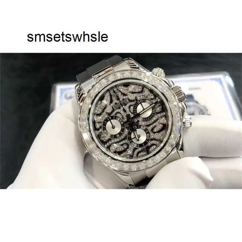 Автоматические механические часы Верхнее золото Custom Watch диаметром 40 мм 4130 комплект механизмов 18-каратная белая роза South истинное сверло с кольцом Mosan