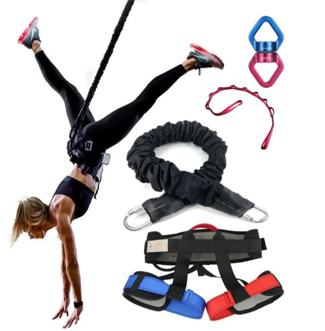 Beş parçalı elbise hava bungee dans grubu egzersiz fitness antigravity yoga direnç eğitmeni direnç band eğitim kit6109427