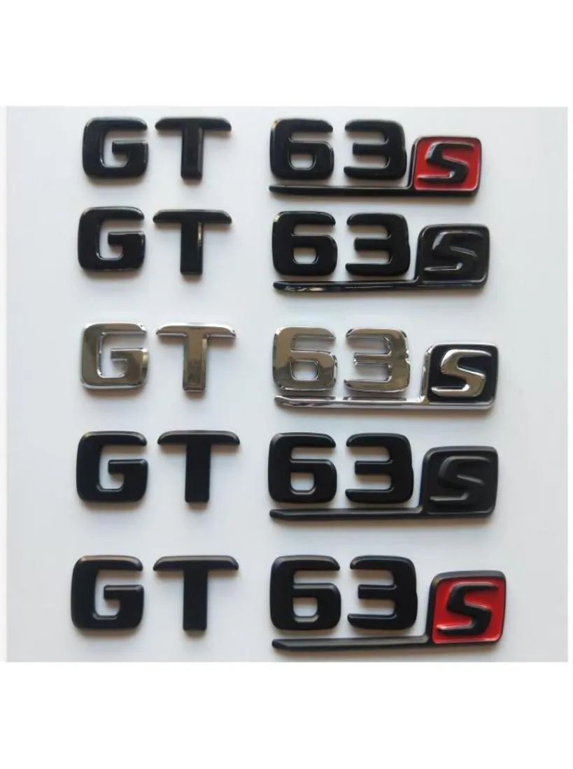 Chrome Black Letters Trunk Badges Emblem Emblem Badge Stikcer för Mercedes X290 Coupe AMG GT 63 S GT63S2685249