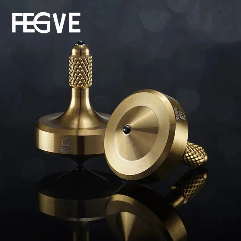 Fegve Mini Gyro Fidget Spinner Spinner dłoni Beznamiczne metalowe metalowe koraliki ceramiczne czarne złote srebrne gyro zabawka FG35 231229