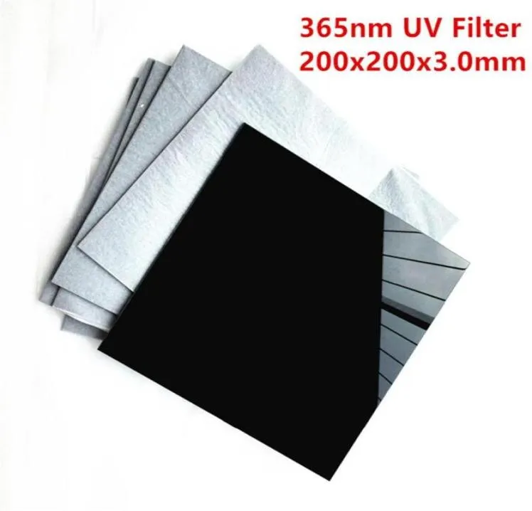 200x200x3 0mm ZWB2 UG1 Vidro de filtro de passagem UV para fonte de luz 365nm lanterna309S190k5617106