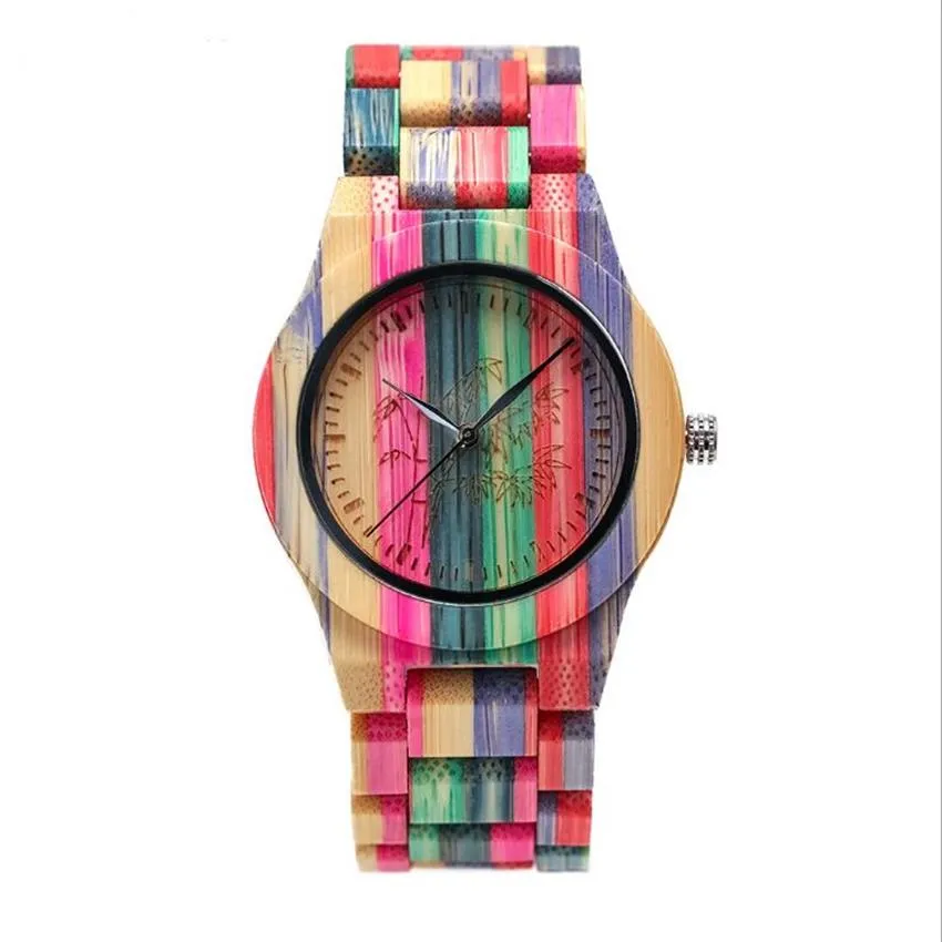 Shifenmei zegarek kolorowy bambus modny atmosfera wykwintne szklane zegarki naturalne ekologia delikatna klamra prosta kwarcowy nadgarstek183W