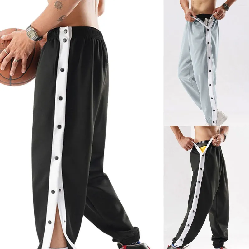 Herenbroek Casual basketbaltrainingsbroek Opwarming Losse broek met open pijpen Joggingbroek met zakken Gewatteerd