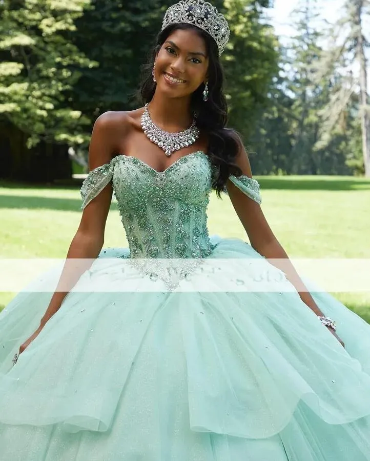 mint green quinceanera dresses