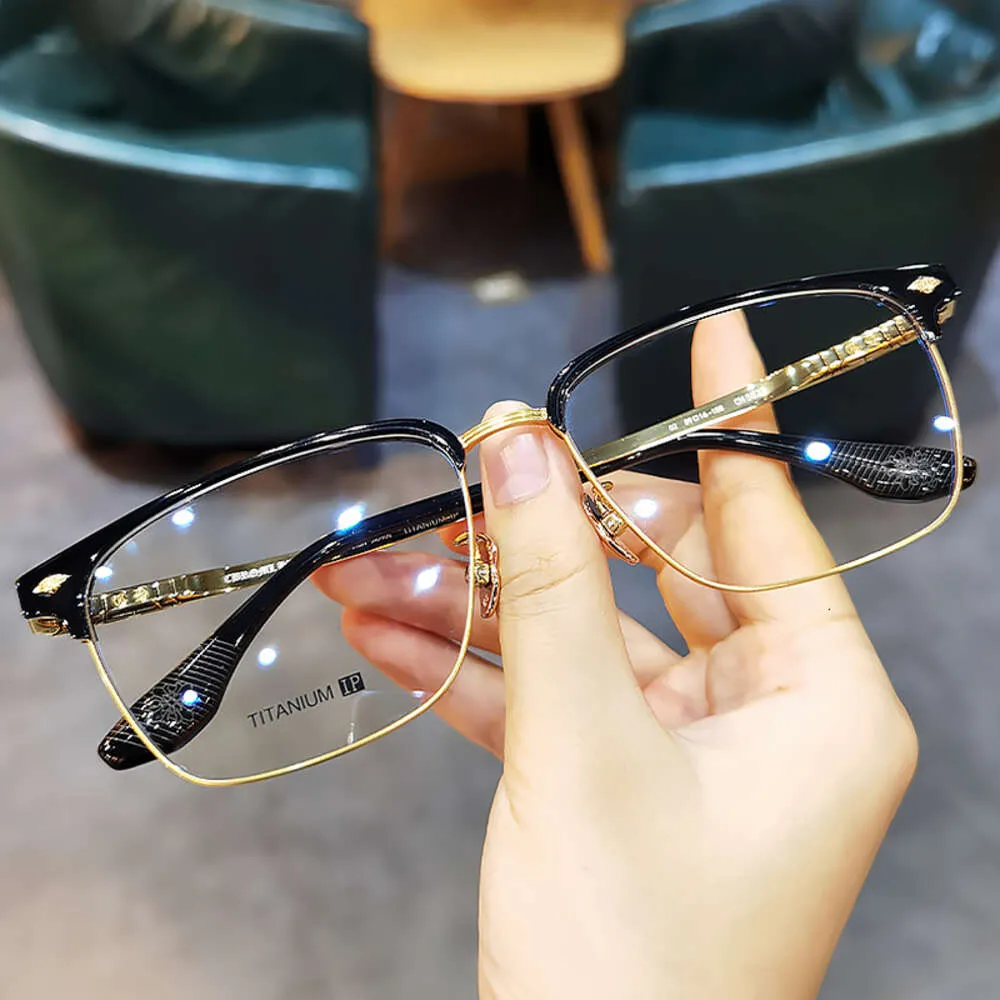 Trendy Retro Glasses Frame Designer Cross Eyeglasses for Men Women,  Wide Half Frame, Myopia Sunglasses Compatible, High Quality