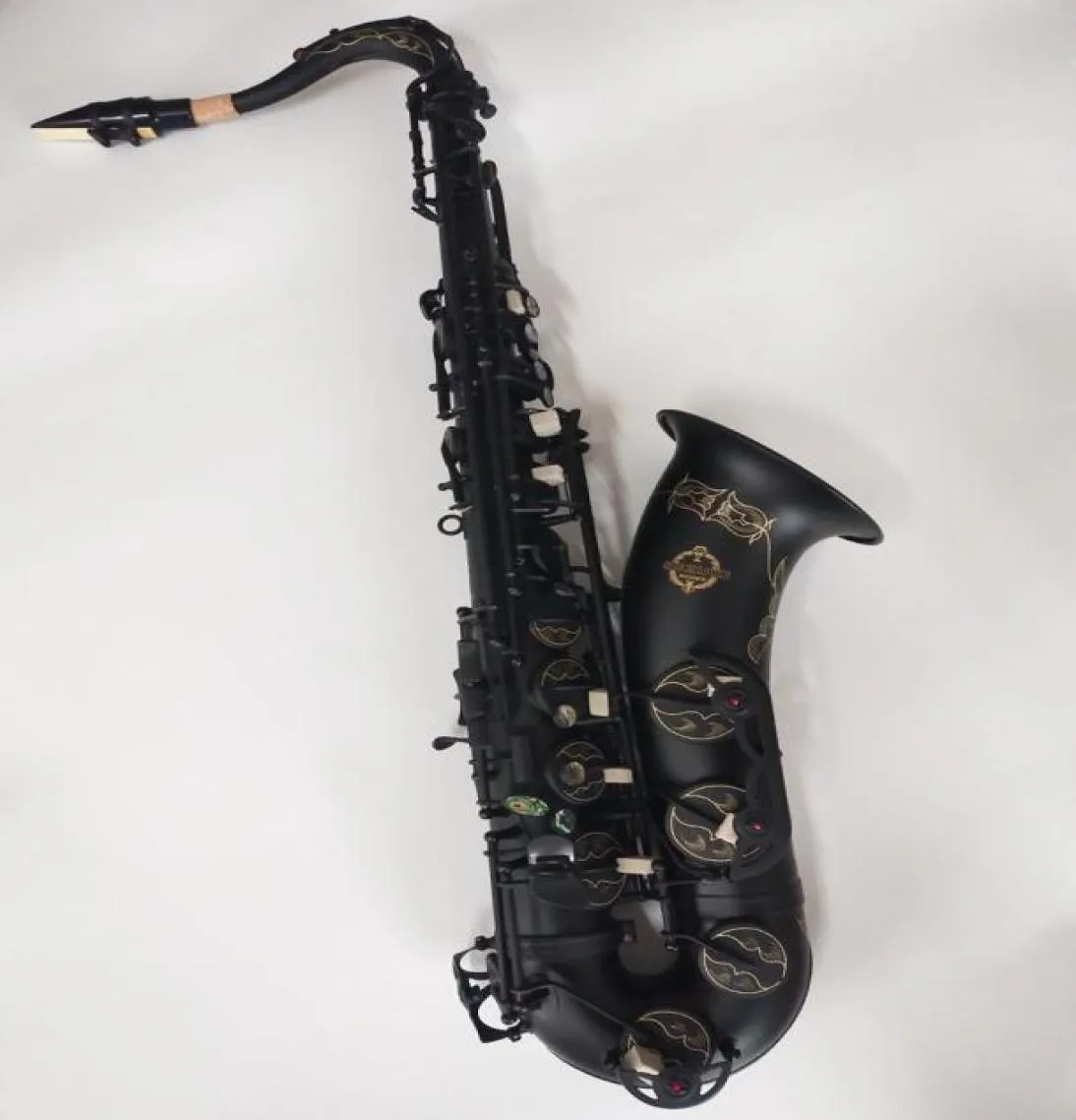 Musikinstrument Suzukitenor Quality Saxophone Brass Body Black Nickel Gold Sax med munstycket Professional7531105