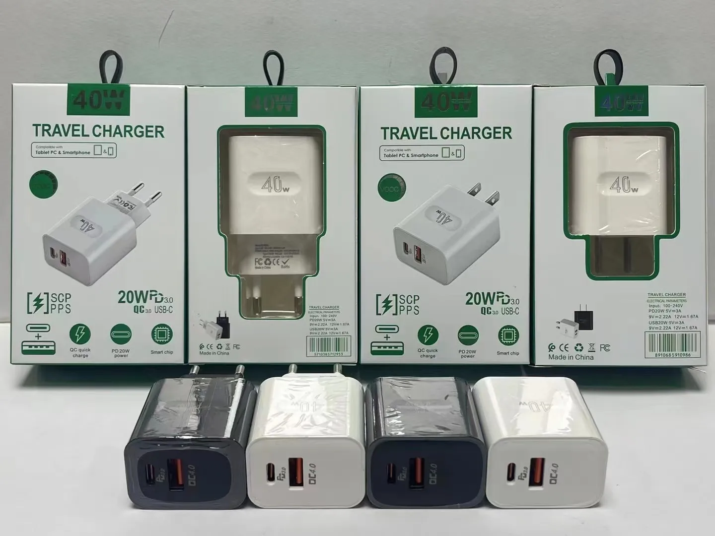 Chargeur rapide 40W USB Type C, charge rapide PD, adaptateur mural pour téléphone portable iPhone Xiaomi Samsung Huawei