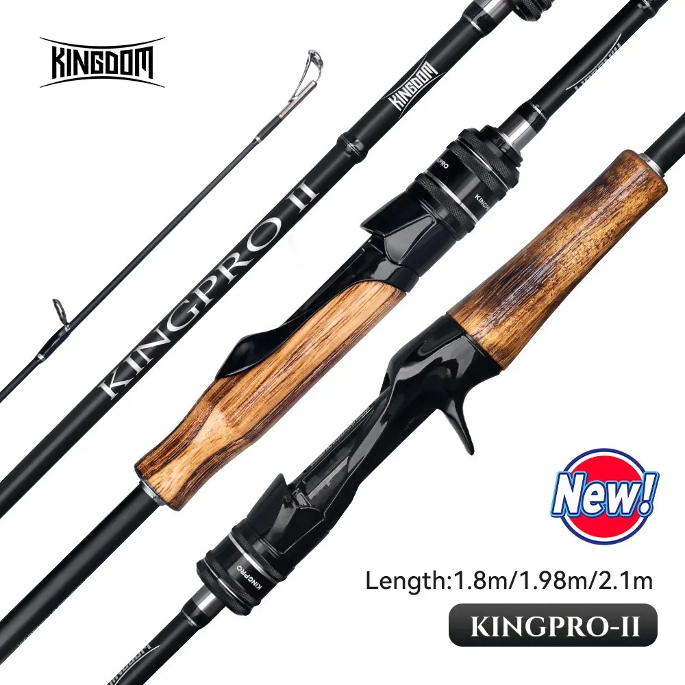 Удочки серии Kingdom Kingpro2 1,8 м 1,98 м 2,1 м M ML L Power MF Action Спиннинговая удочка для литья карбоновых приманок, 2 секции, удочка 231228