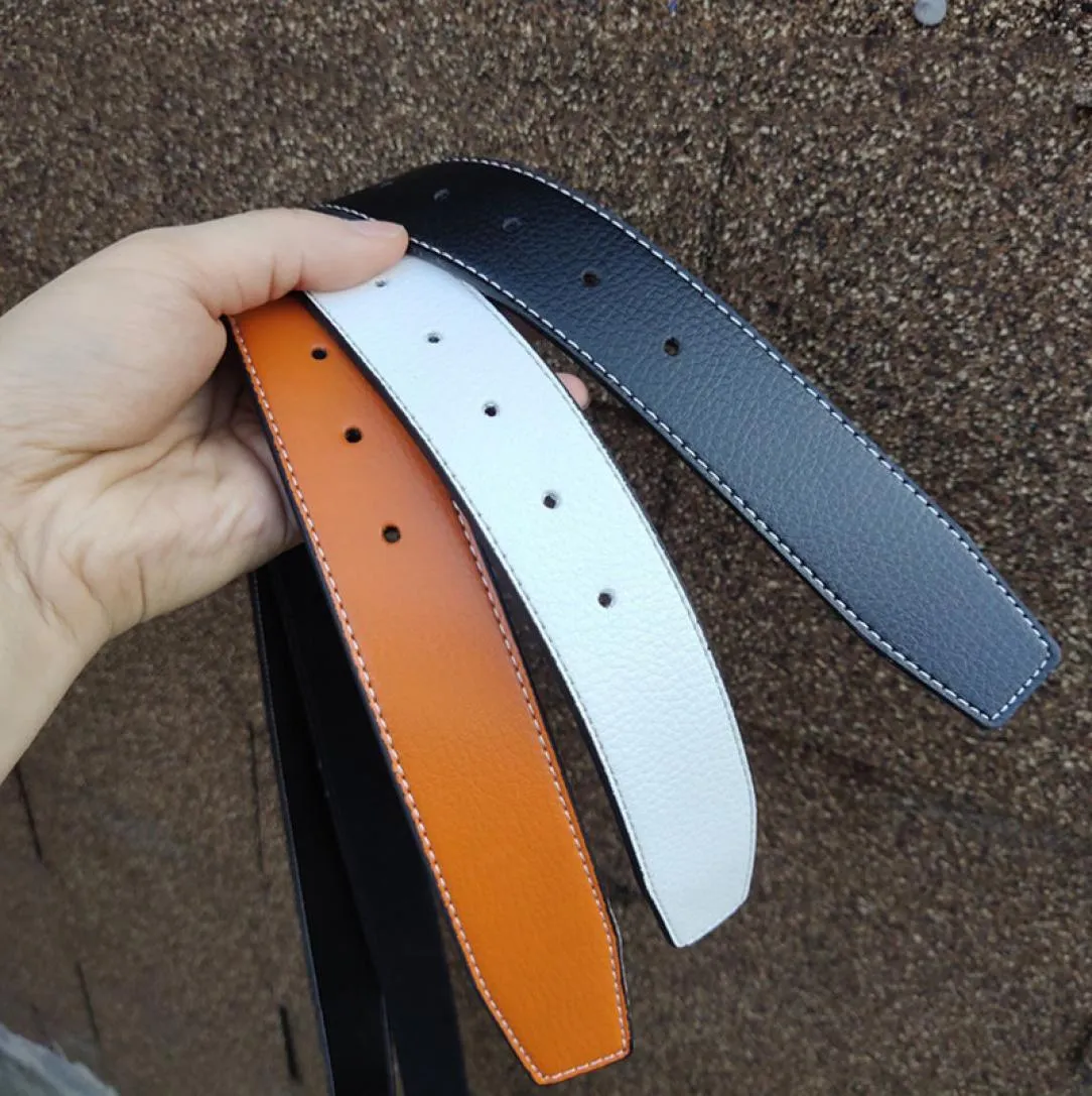 Belts Mens Belt Fashion Belts Men Leather Black Business Belts Women Big Gold Buckle Womens Classic Casual Ceinture with Orange Bo4082774