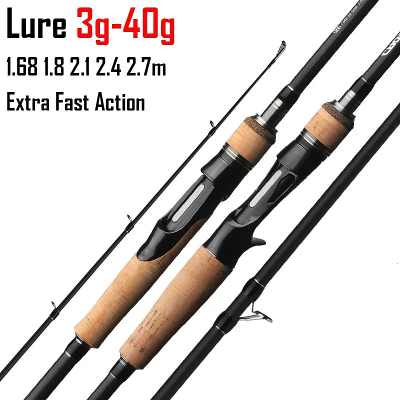 High Density Carbon Fiber Lure Carp Trout Fly Fishing Rod 3 Sections Spinning Casting Rod Medium Hardness Ultra Fast Action 231228