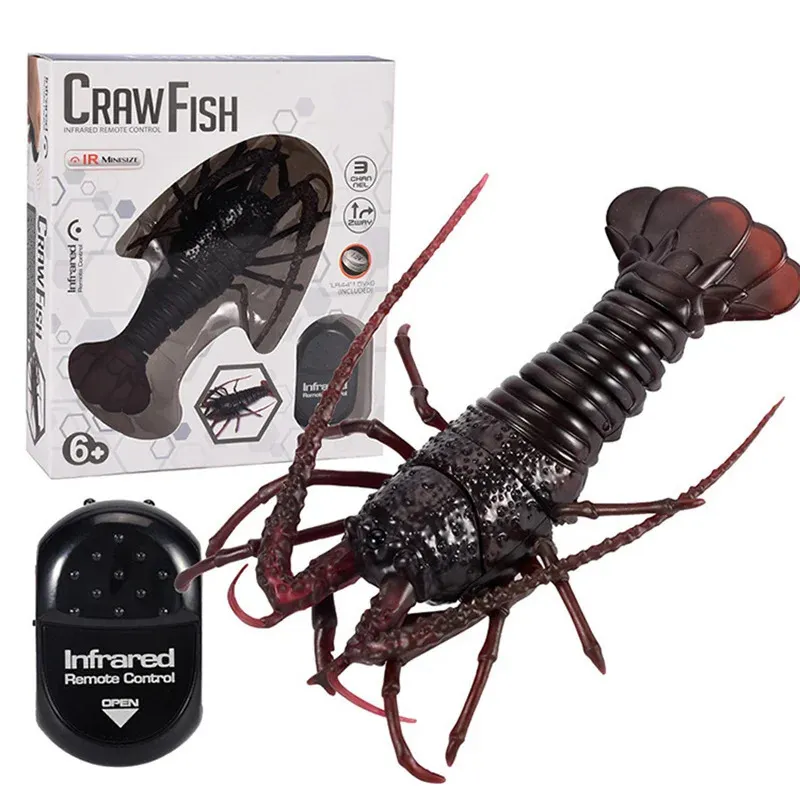 Remote Control Animal Realistic Crayfish RC Electric Lobster Vehicle Car Pet Shrimp Model Halloween Pranks Joke Toys 231229