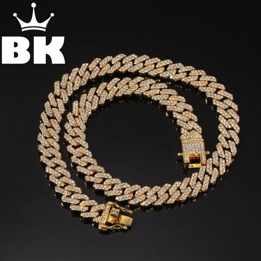 Nouvelle couleur 12mm 2 lignes chaînes à maillons cubains collier mode hip hop bijoux strass glacé colliers pour hommes Q1129246i